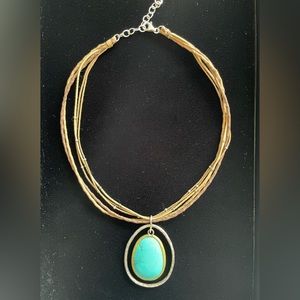 Silpada Leather and Howlite Neclace